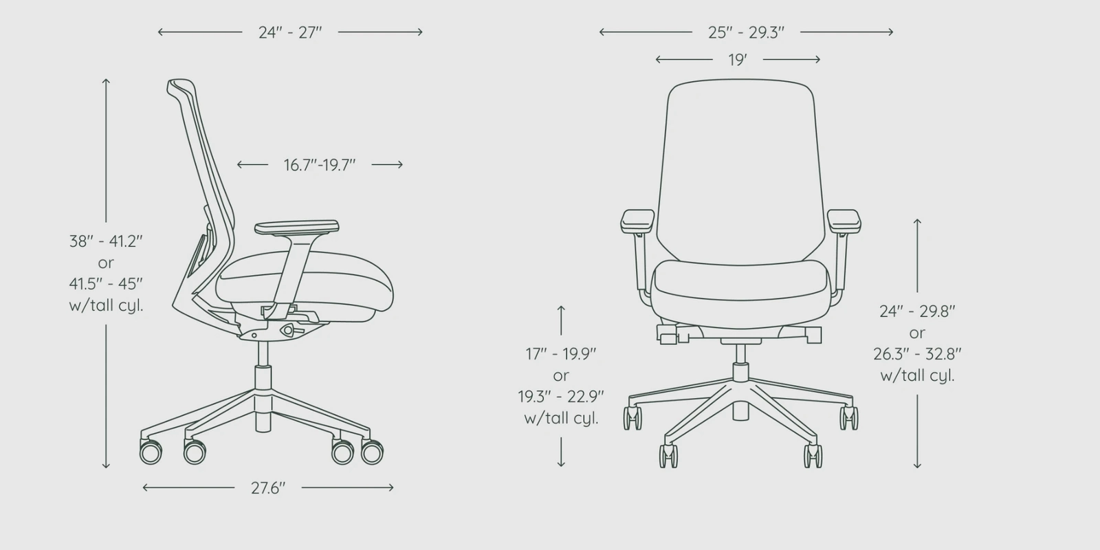 Branch Ergonomic Chair Pro dimensions
