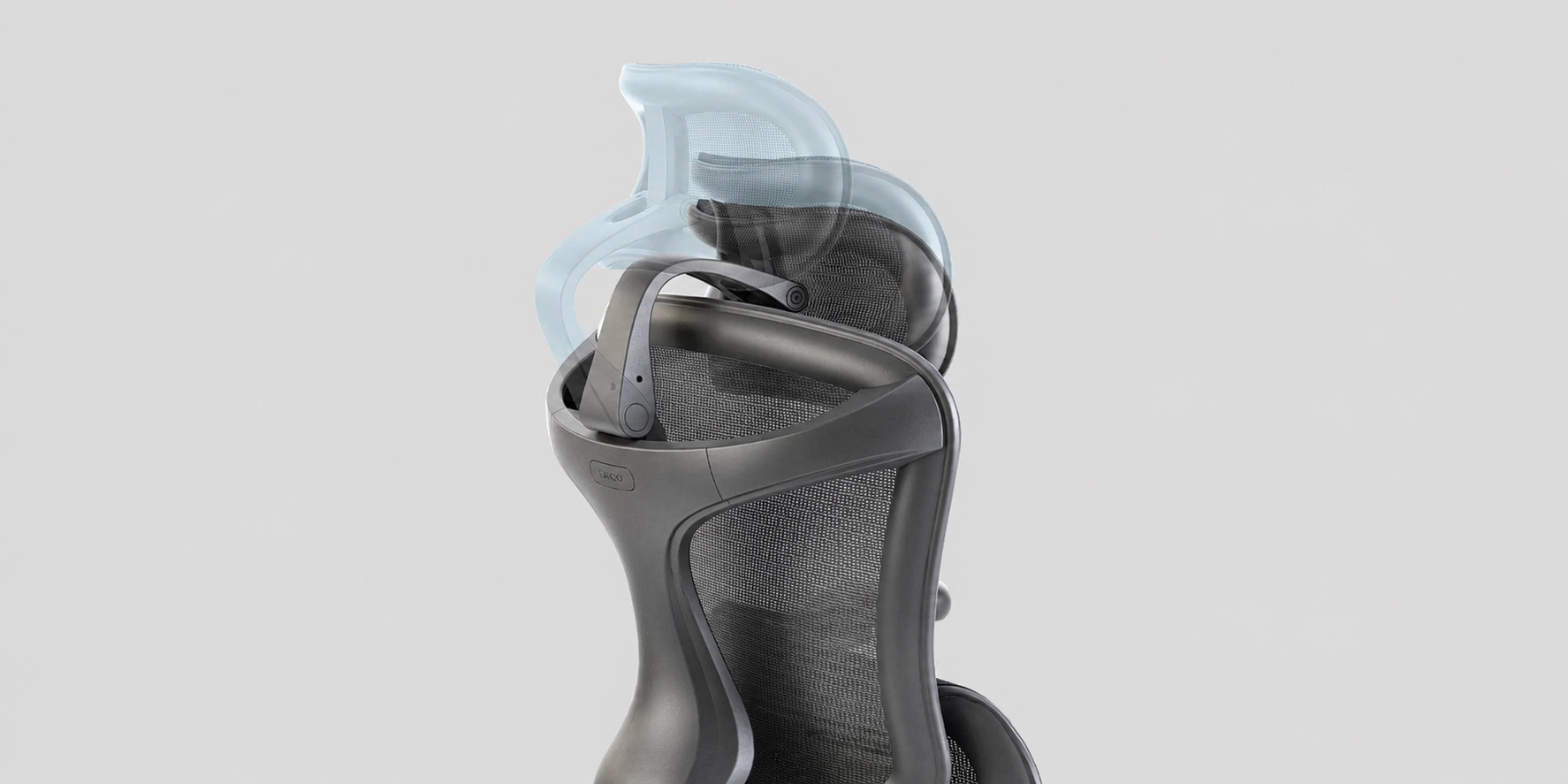 Sihoo Doro C300 adjustable headrest shown in multiple positions