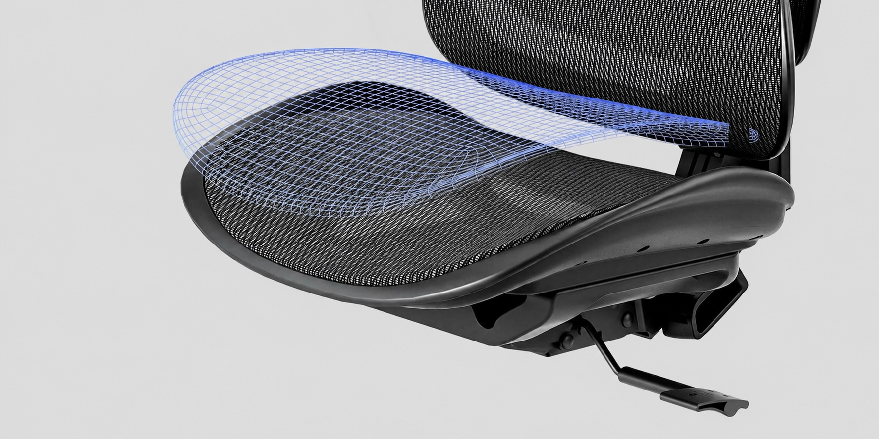 Sihoo Doro C300 contoured mesh seat with seat adjustment controls
